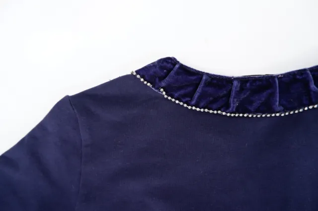 Monnalisa Set Abbigliamento Ragazza Età 8 Anni Giacca Tweed Zip Pantaloncini Blu Navy 5