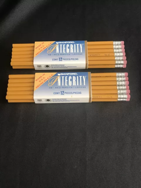 Vintage Sanford Integrity No. 2 Pencils Lot 24 Made In USA Wood