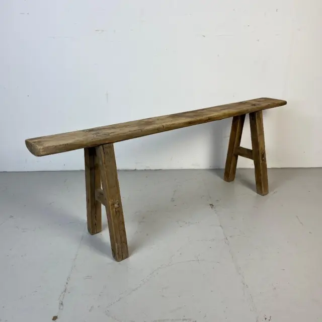 Old Rustic Antique Vintage Wooden Long Pig Bench Small Pb412
