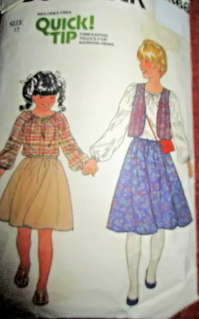 Butterick 6368 -  GIRL'S VEST, SKIRT & BLOUSE SEWING PATTERN