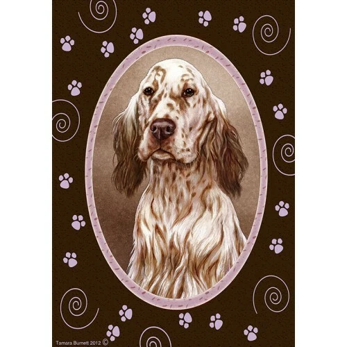Paws Garden Flag - Orange Belton English Setter 171121