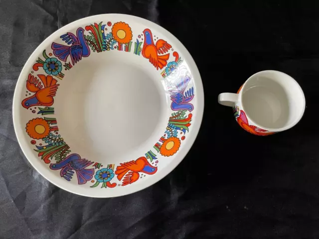 Lot d'assiette creuse et tasse VILLEROY et BOCH - Modèle "Acapulco"