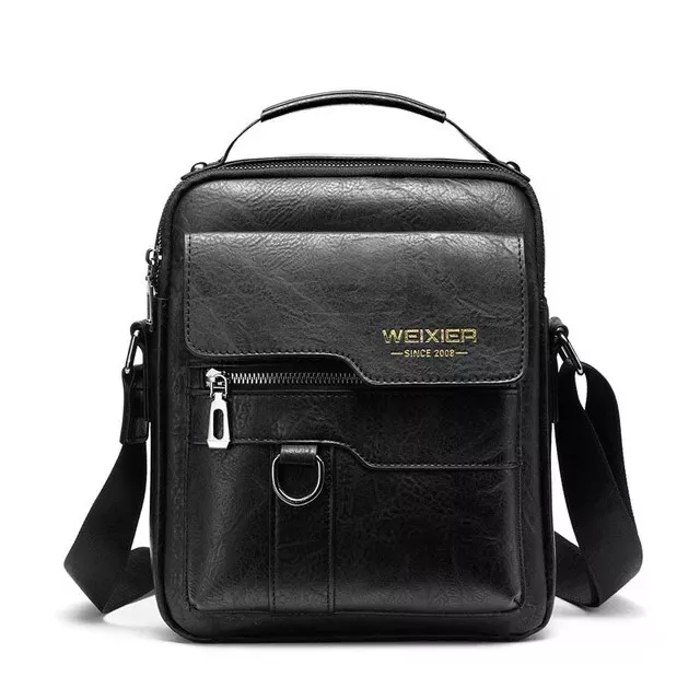 Weixier Messenger PU leather Business travel  Mens crossbody Shoulder bag