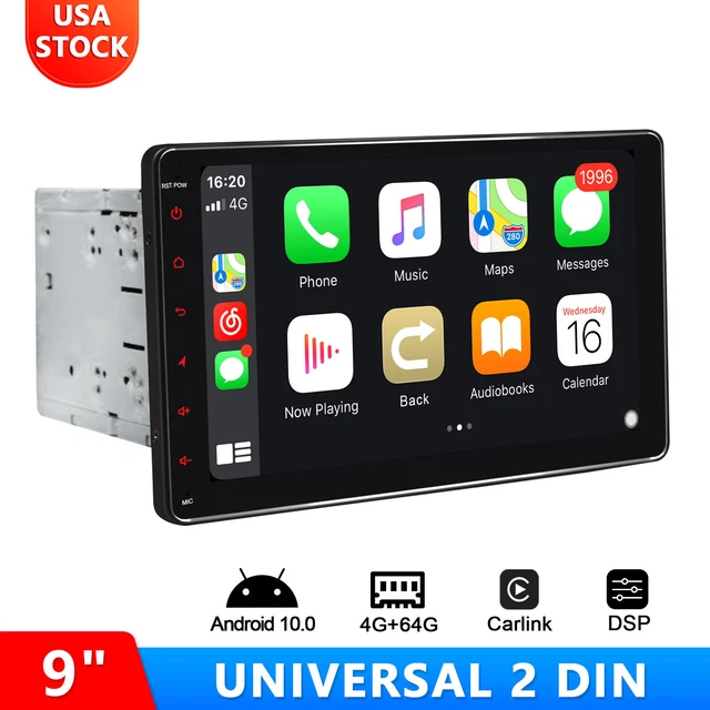 9 inch Universal Double Din Head Unit Full Touchscreen In Dash FM Radio 4+64GB