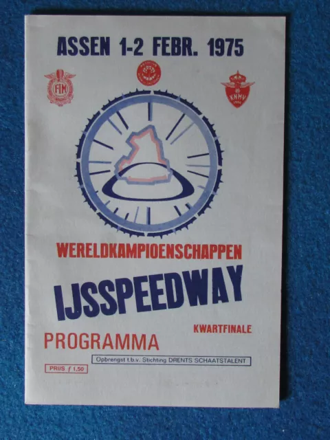 Ice Speedway Programme -  World Championship QF - 1-2/2/75 - Held at Assen