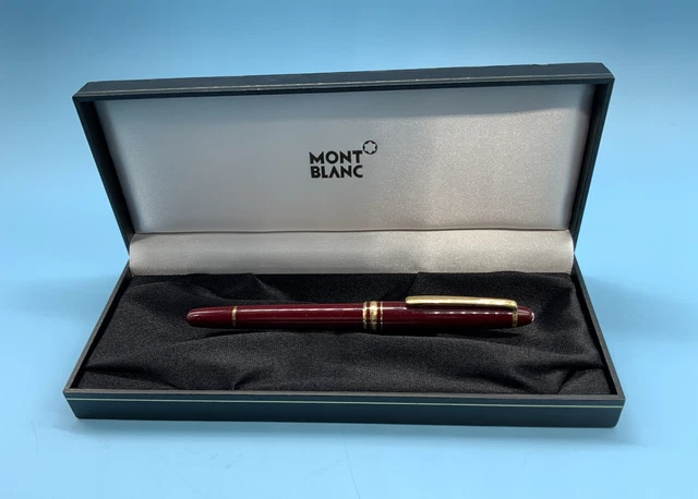 Burgundy Montblanc Meisterstuck Classique 144 Fountain Pen 14K Gold Nib Boxed