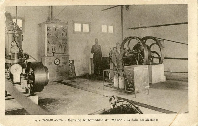 Cpa Maroc Casablanca Automobile Service Of Morocco The Engine Room