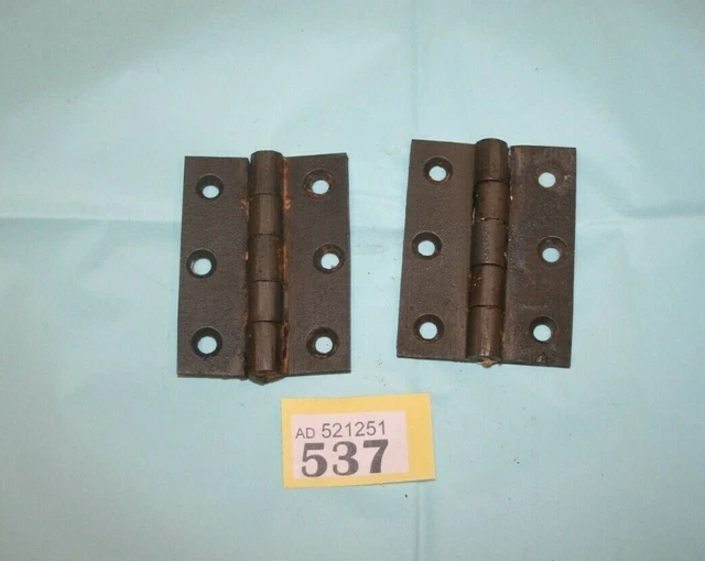 Cast iron Door Hinges Vintage Antique Pair Of 3"  ref 537