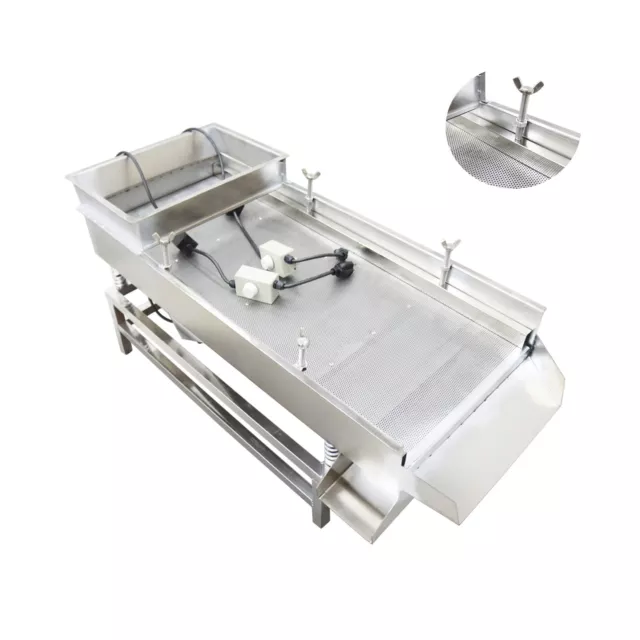 110V Electric Linear Vibrating Screen with 2mm Screen Stainless Sifter Shaker