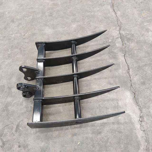 Rake: Mini Excavator Attachment for Grading, Leveling, Loosening , Removing Surf