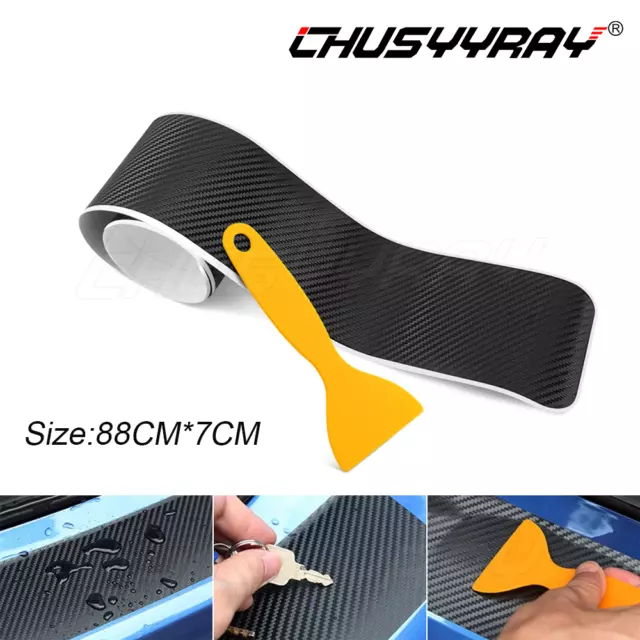 88cm Car Rear Boot Bumper Protector Sticker Carbon Fiber For Renault Megane MK3