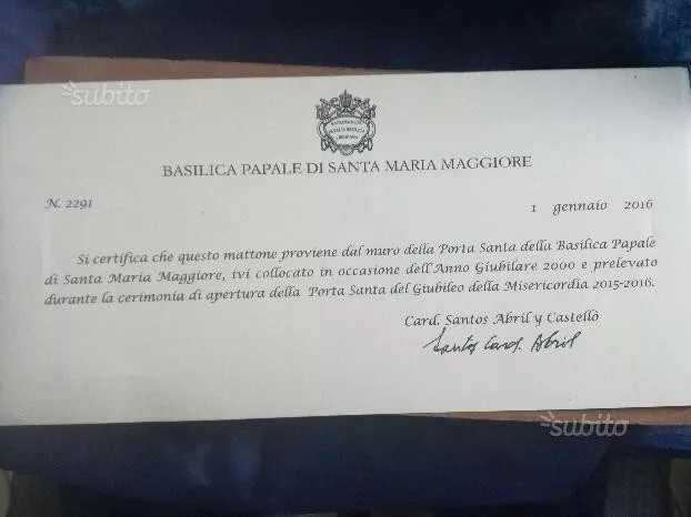 Mattone Porta Santa Giubileo 2015