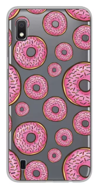 Coque en silicone imprimée compatible Samsung Galaxy A10 Donuts