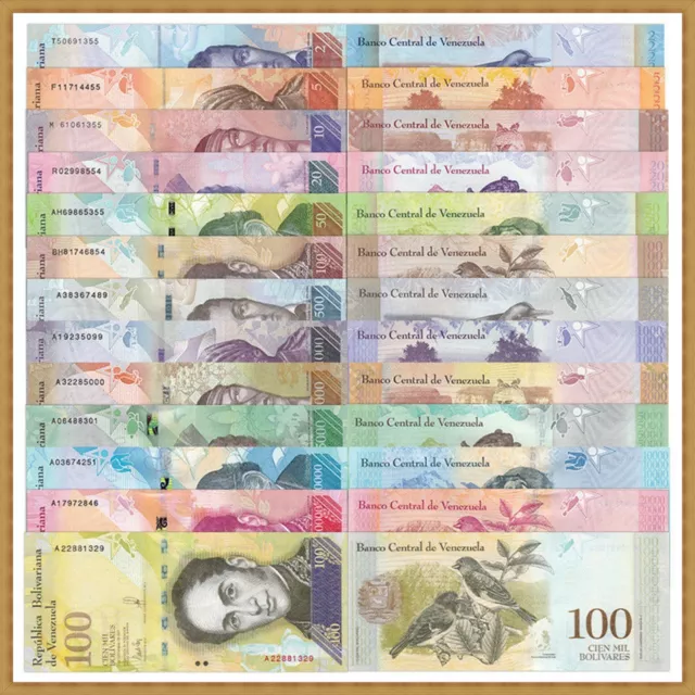 Venezuela Full Set 13 Pcs, Bolívares, 2007-2017, Unc,,