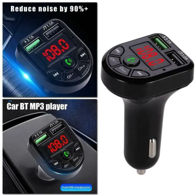 Wireless Bluetooth Car Kit Auto Radio KFZ Adapter FM Mp3-Player Transmitter J1E7