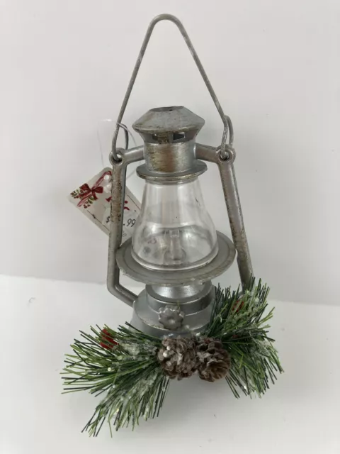 Light Up Lantern Christmas Tree Ornament Holly Decor Giftcraft