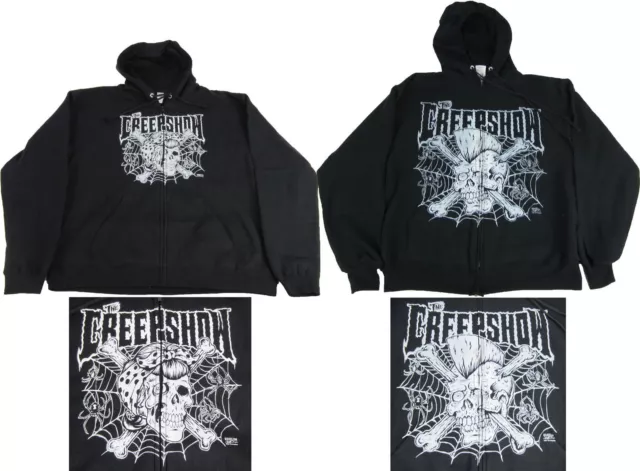 Mens Womens NWT Jerzees The Creep Show Logo Hooded Full Zip Sweatshirt Hoodie