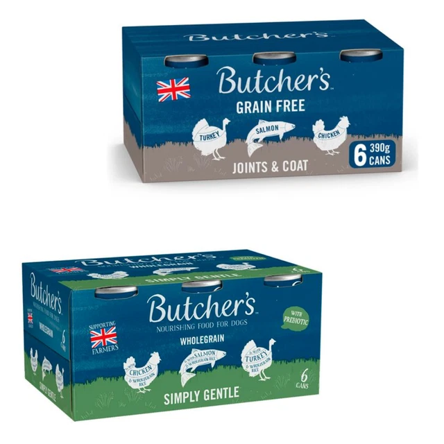 Butcher's Dog Food Can Recipe's Various Types Packed With Vitamins 6x390g