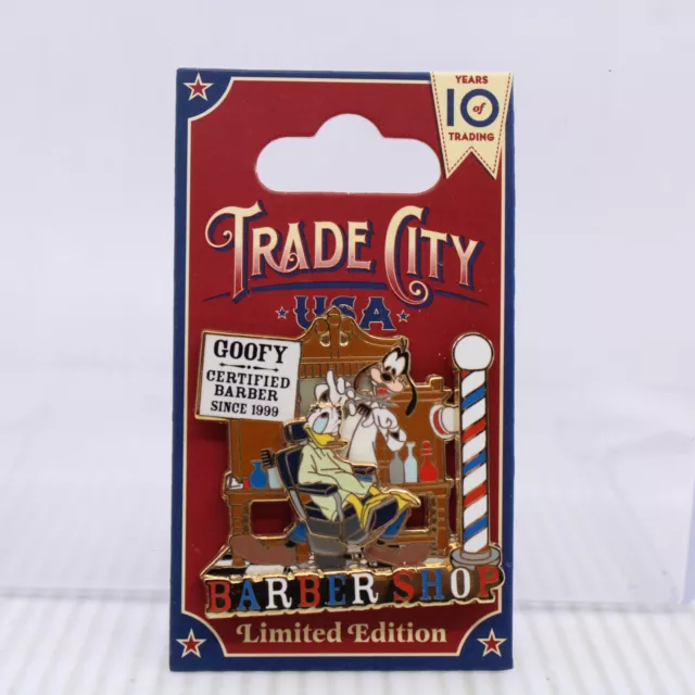 B1 Disney WDW World LE 250 Pin Trade City Goofy Certified Barber Donald Duck