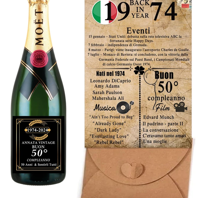 Biglietto Di Compleanno Con Numero Oro 50 Anni - Design Elegante Con Busta Inclusa - Foto 4