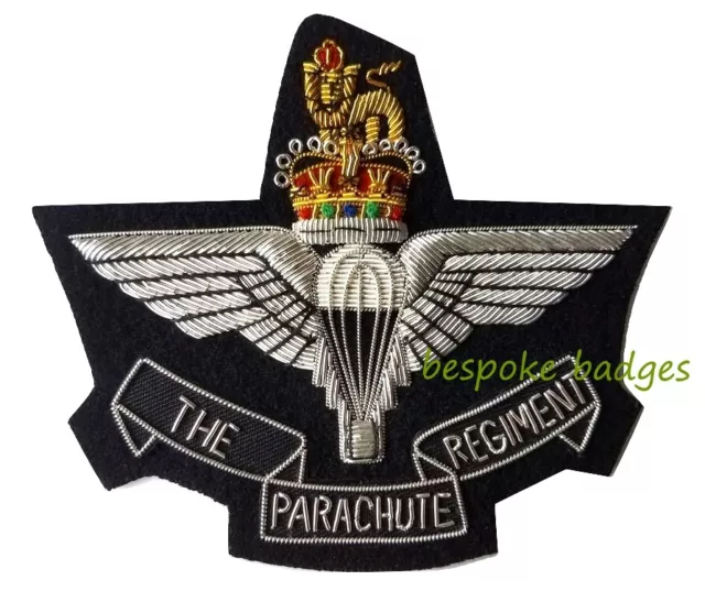 Parachute Regiment Wire Embroidered Bullion Blazer Badge - British Army Military