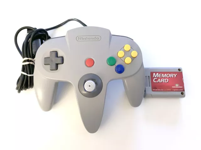 Nintendo 64 (NUS-005) Controller - Original Gray, loose stick w/Memory Card