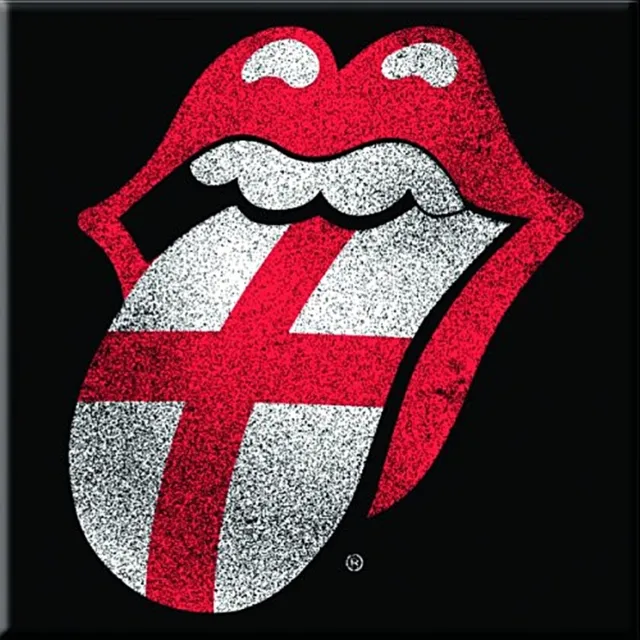 Rolling Stones English Flag Tongue steel fridge magnet 75mm x 75mm (ro)