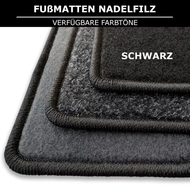 Für Nissan Navara 3 D40 2010-2016 - Fußmatten Nadelfilz 4tlg Schwarz, 3 clips 2