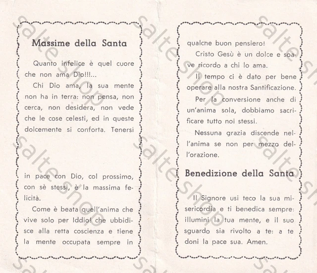 Antiche Benedizioni Per Gli Sposi 13-SANTINO HOLY CARD Antica Preghiera Benedizione S.caterina Da Bologna