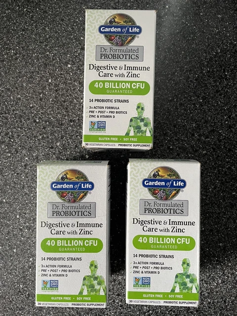 3X Garden of Life Dr Formulated Probiotic Digestive & Immune 30Ct Ex 7/23+