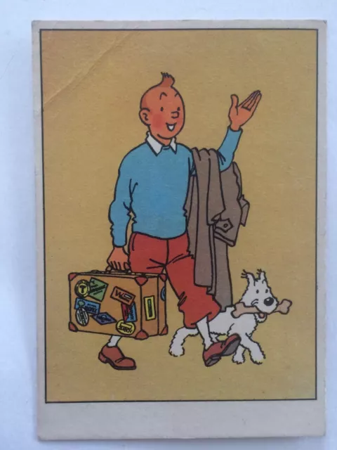 Tintin Kuifje - carte festive années 50/60 "tintin salue" pour 1 membre du club