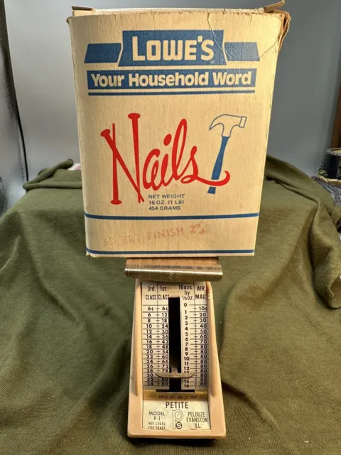 Vintage box of nails - Lowe's Your Household Word.  Open box.  6D Finishing 2in. 12