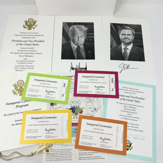 2025 DONALD TRUMP Inauguration Invitation & Program Packet (5) Ticket