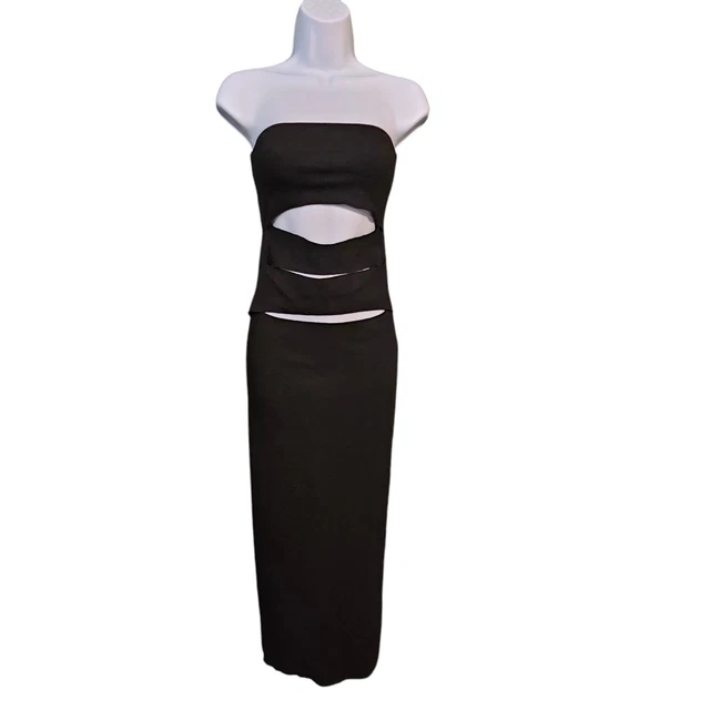 zara black tube dress Amara Pleated Strapless Long Dress  OverStacked