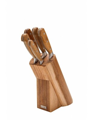 Brandani CEPPO MULTIPLO PORTACOLTELLI BISTECCA E MULTIUSO CON TAGLIERE ACACIA BRANDANI 