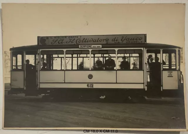 Milano Tram Linea Sempione Stazione Nord Pubblicità Caffè Cm 18 X Cm 11