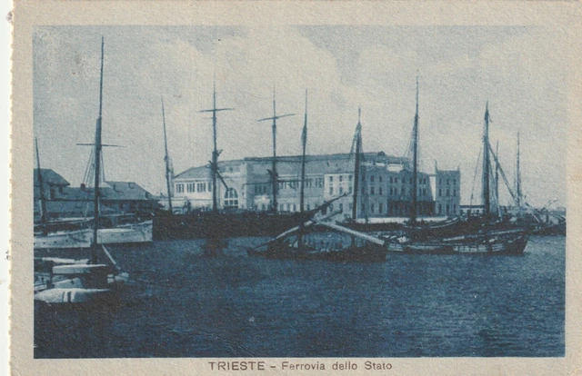 Cartolina Trieste Stazione ferrovia dello Stato fp