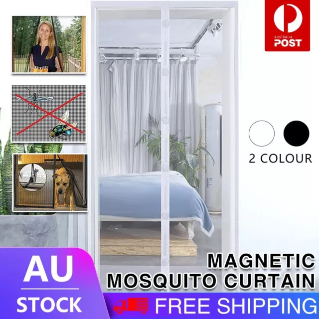 Anti Mosquito Insect Fly Bug Kitchen Curtains Magnetic Mesh Net Door Screen AU