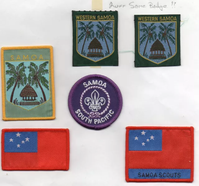 Collection Of Samoa + Western Samoa  - District / Area / Country / Scout Badges