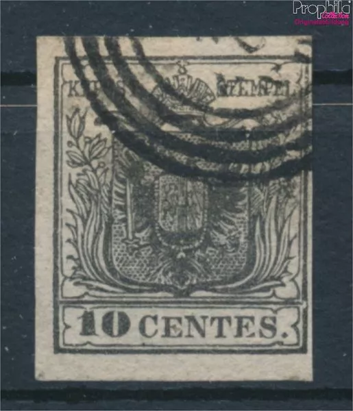 Briefmarken Österr.-Lombardei/Venetien 1850 Mi 2X gestempelt Flaggen und  (10115