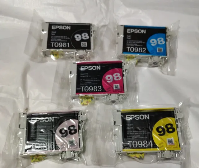 Epson 98 High Capacity Ink Cartridges(5) Cyan, Mag, Yell, Lt. Mag, Blk Exp. 6/24