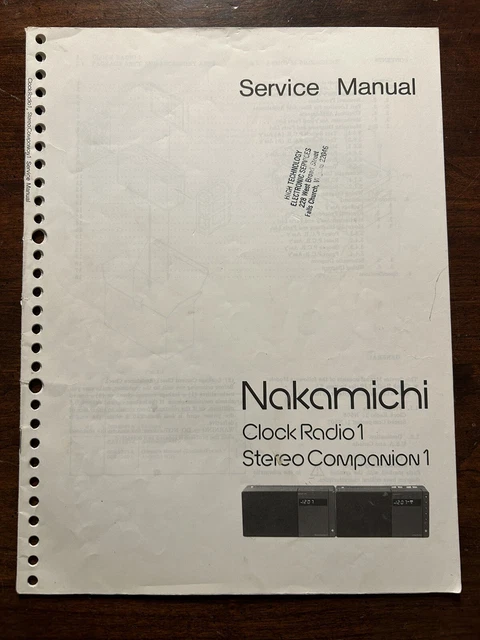 Nakamichi 1000II Original Service manual, manuel technique Nakamichi 1000II Original Service manual, manuel technique