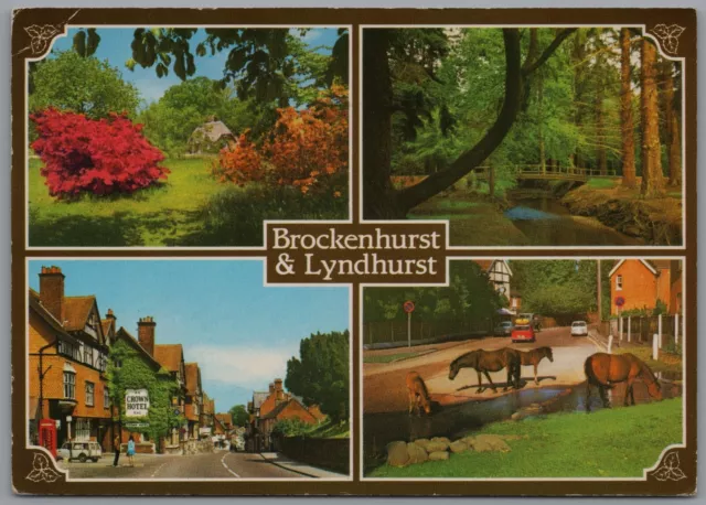 Multi Views of Brockenhurst & Lyndhurst Hampshire England Postcard Postmark 1984
