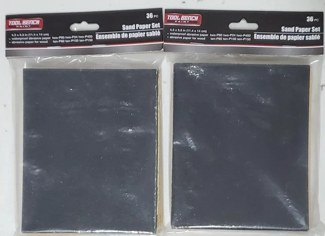 SET OF 2 Tool Bench 4.5 x 5.5 Waterproof Abrasive Paper for Wood Sand Paper Set