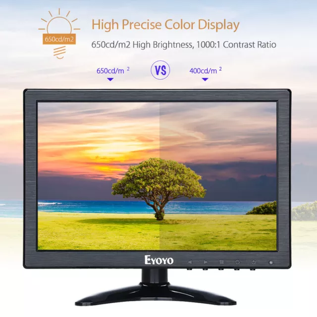 Eyoyo 10inch IPS Monitor HDM 1920x1200 IPS-LCD Screen Display BNC/VGA/AV Screen