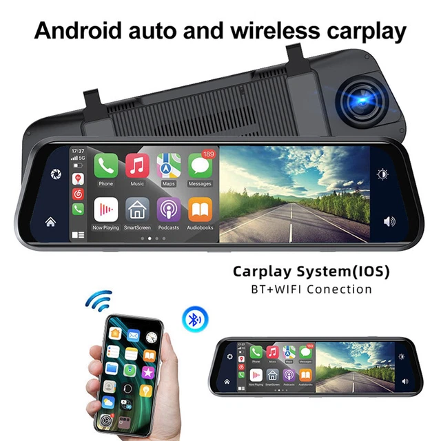 9.66" HD Dual Lens Car Mirror Dash Cam DVR Video Recorder Rearview Camera Set