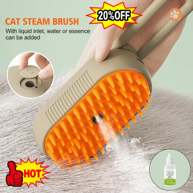 Steamy Cat Brush - 3 In1 Cat Steamy Brush, Self-Cleaning Steam Cat Brush