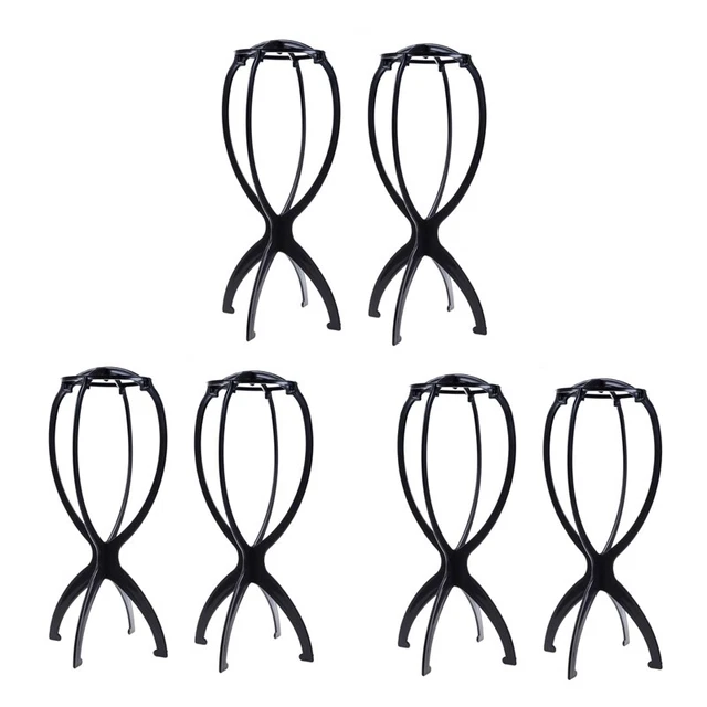 6 PCS Folding Plastic Wig Hair Hat  Holder Stand Display Tool Wig Dryer M3G6
