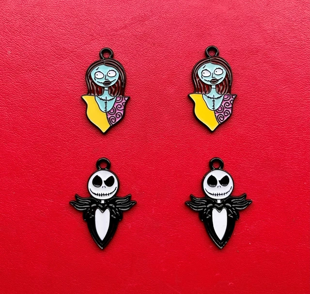 4 X Albtraum Vor Weihnachten Emaille Metall Anhänger Charms Sally Jack Skellington