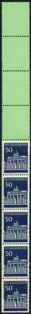 Bund Brandenburger Tor dextrin 50 Pf Rollenende 5+4 grün,  MiNr 509